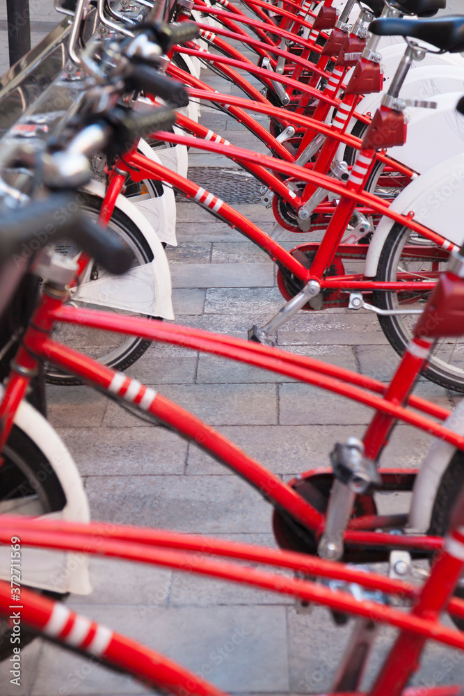 Obraz premium バルセロナのレンタサイクル