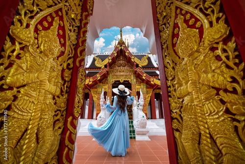 Photography Tourist visiting at Wat Khua Khrae in Chiang rai, Thailand.