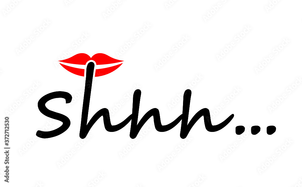 Obraz premium Stop, please be quiet icon (psssst ). Forbid, silence no speaking or no talking ( shhh ). Funny vector flat icons silhouette Silent finger over lips or mouth sign. Sound off. Secret asking to silence