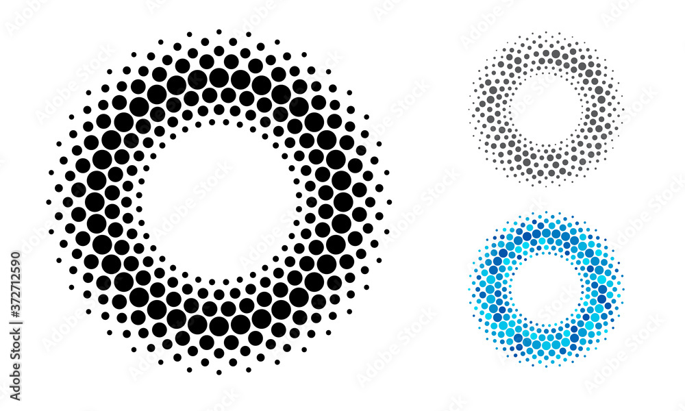 circle with color dots. halftone effect