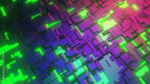 Sci-fi landscape, technological surface