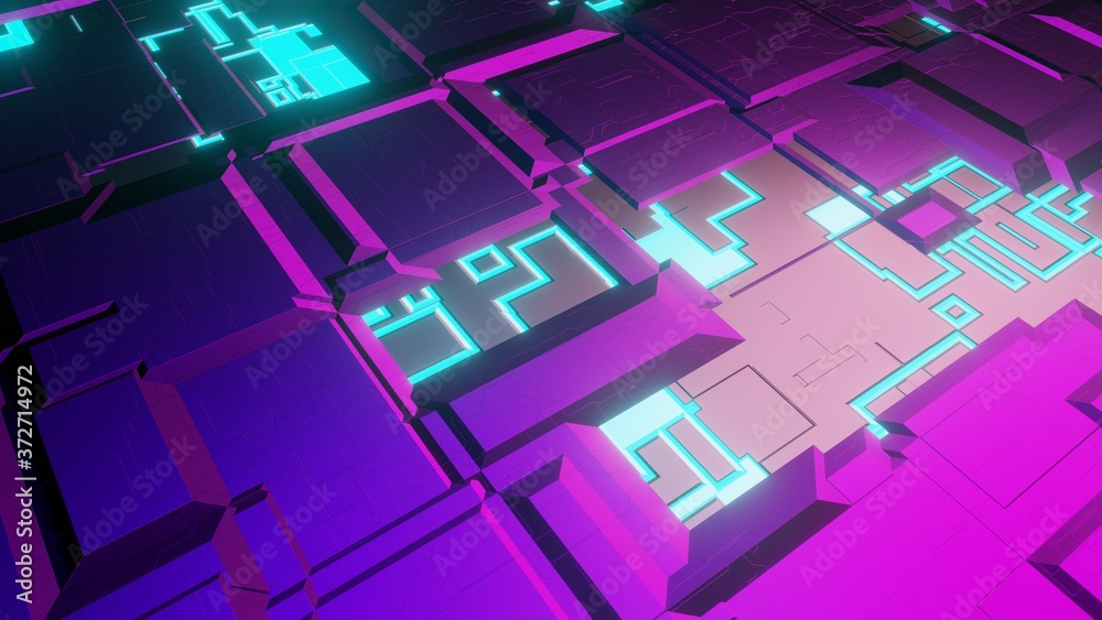 Sci-fi landscape, technological surface Sci-fi landscape, technological surface