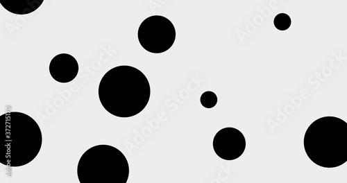 Render with abstract black circles on white background