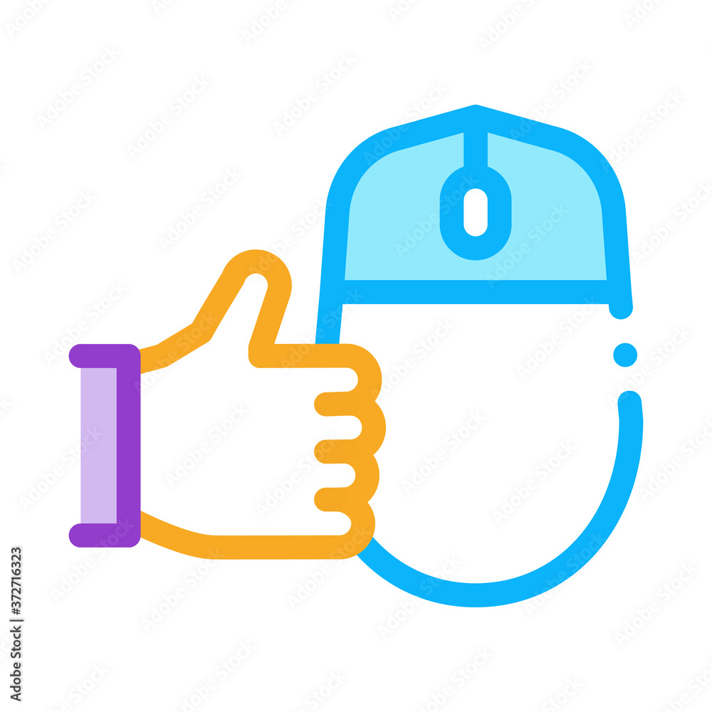 computer mouse and hand gesture good icon vector. computer mouse and hand gesture good sign. color symbol illustration computer mouse and hand gesture good icon vector. computer mouse and hand gesture good sign. color symbol illustration