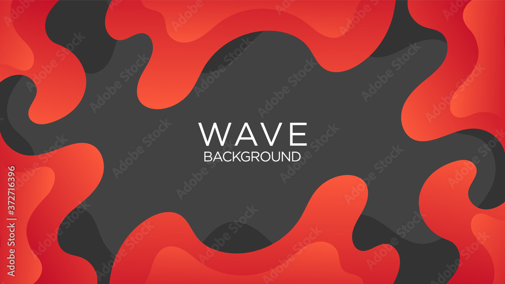 Wavy, Wave, Liquid, Fluid Background Wallpaper Shape With Red, Black Color.