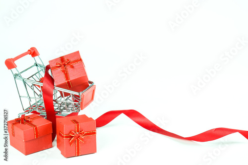 red gift box with ribbon