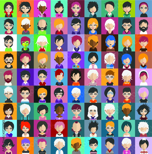 People avatars, Vector women, men avatar