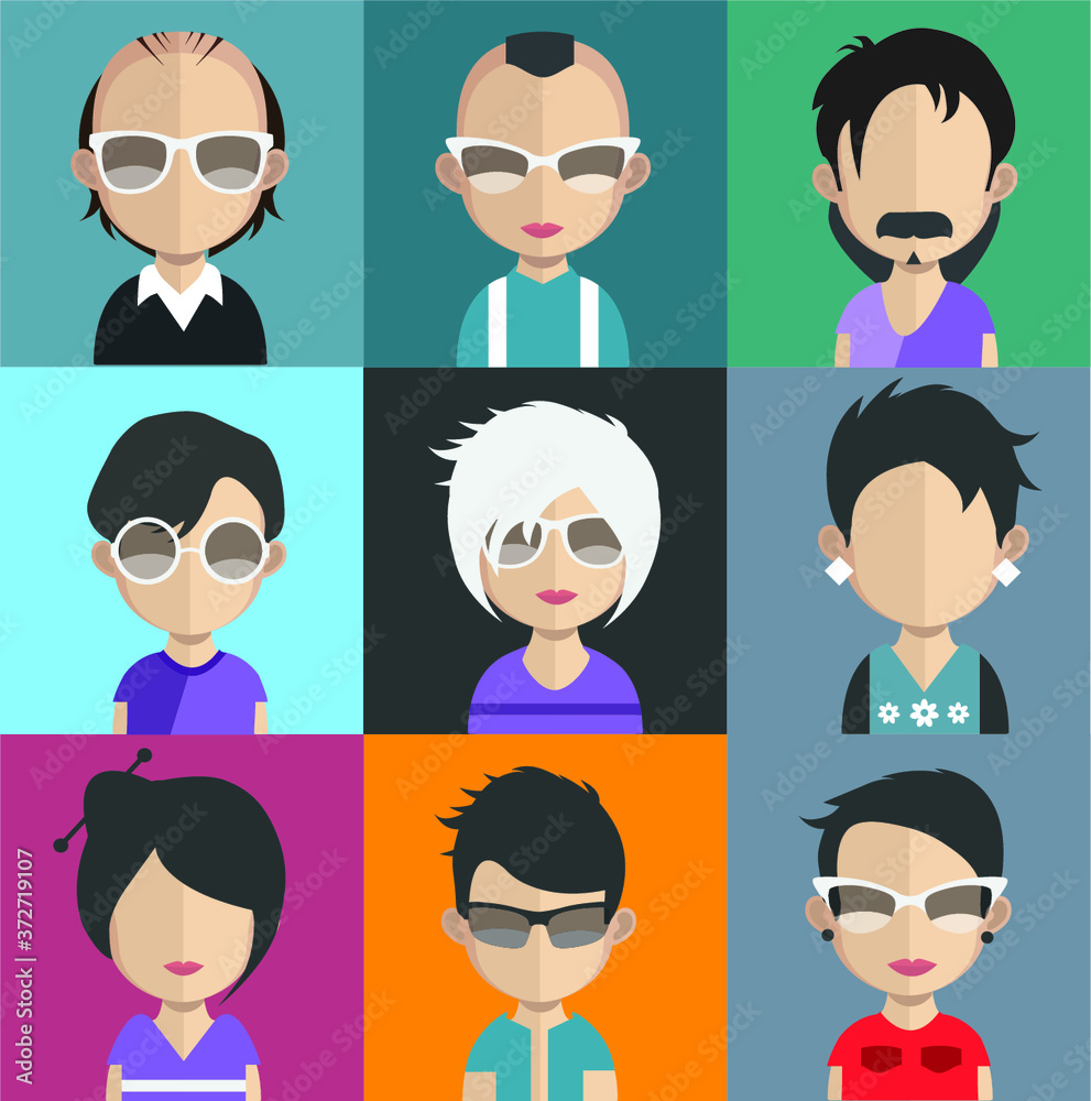 Set of color, different avatar Set of color, different avatar