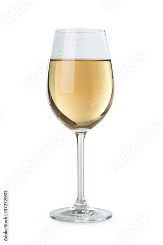 Glass of wine isolated on white background