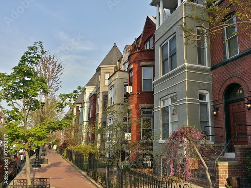 Colorful row houses of Washington, DC