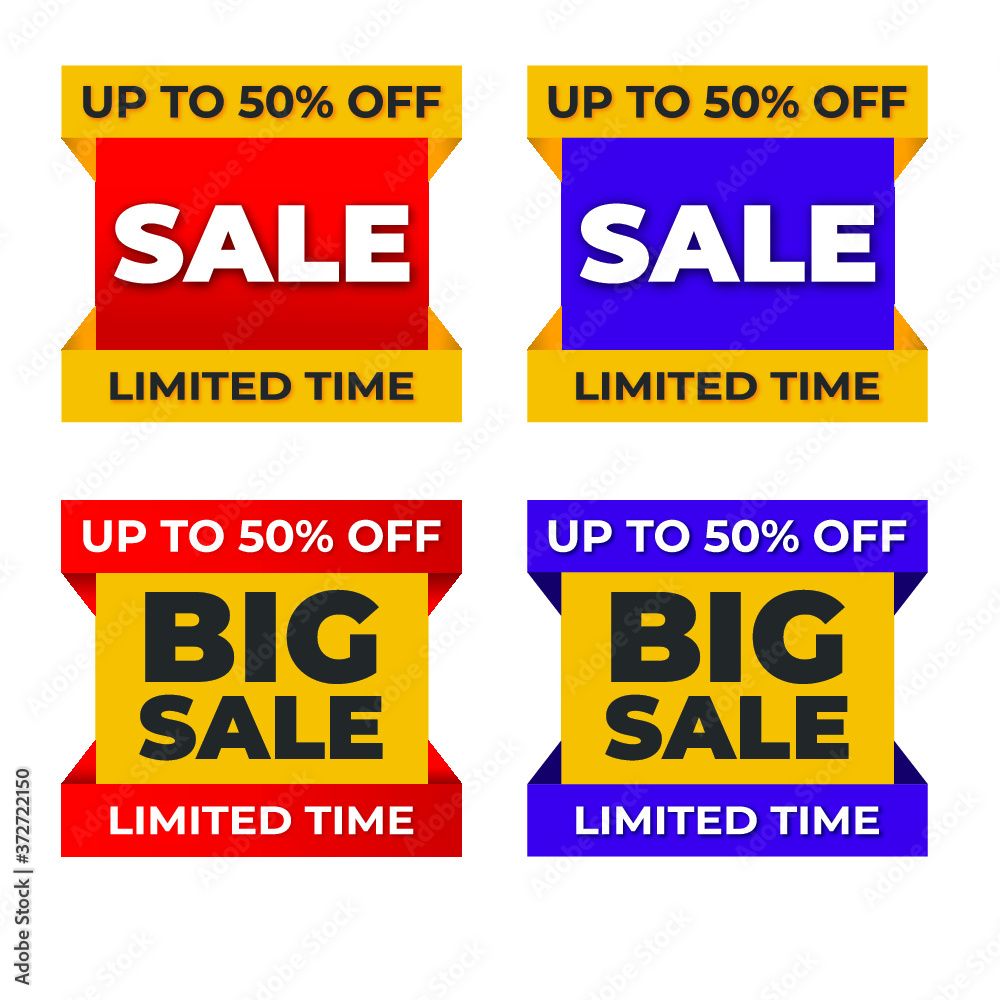 Sale tags collection. Special offer, big sale, discount, best price, mega sale banner set. Shop or online shopping.