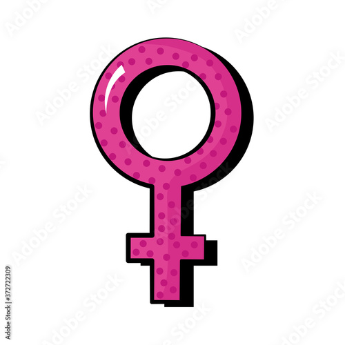 female gender symbol pop art flat style