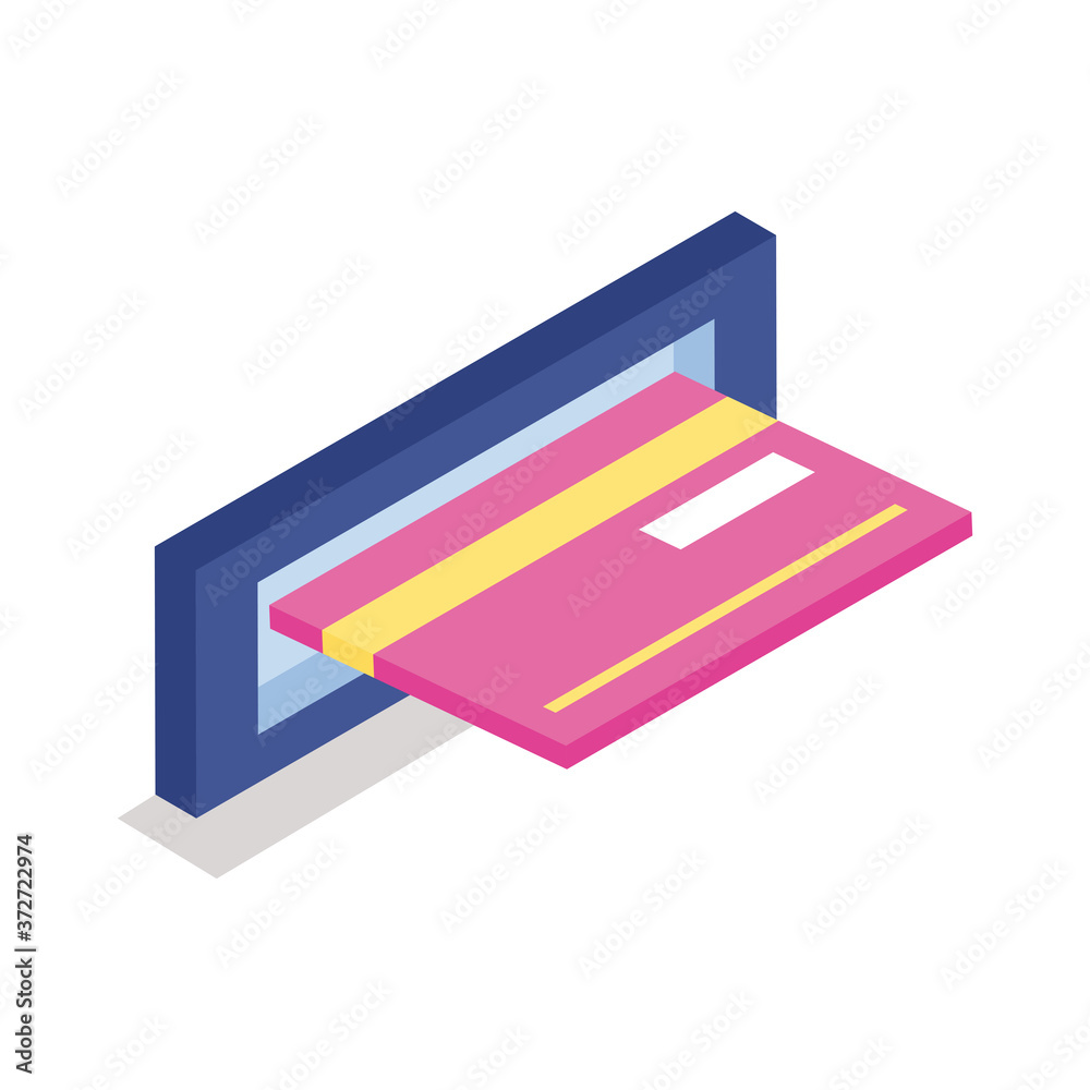 credit card isometric line style icon credit card isometric line style icon