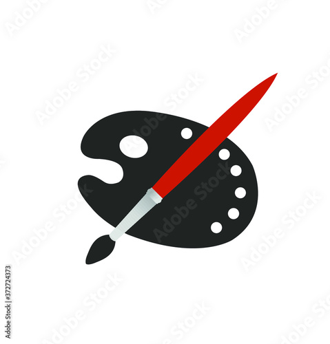 Palette with brush