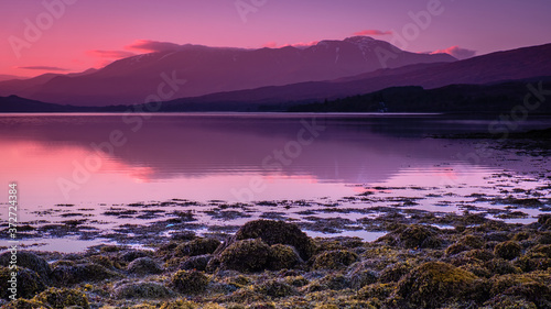 Purple Light just before Sunrise at Loch Eil.