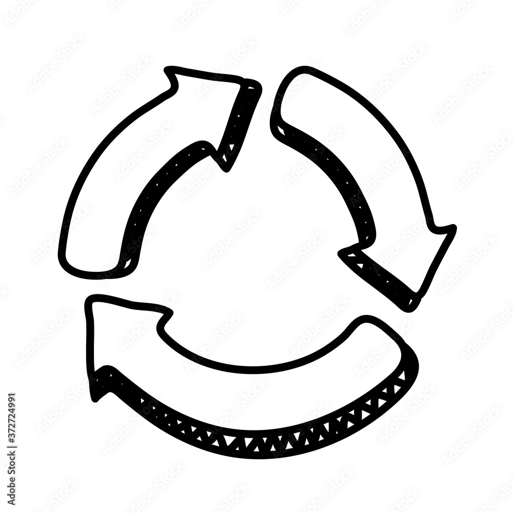 Fotografie arrows around directions line style icon