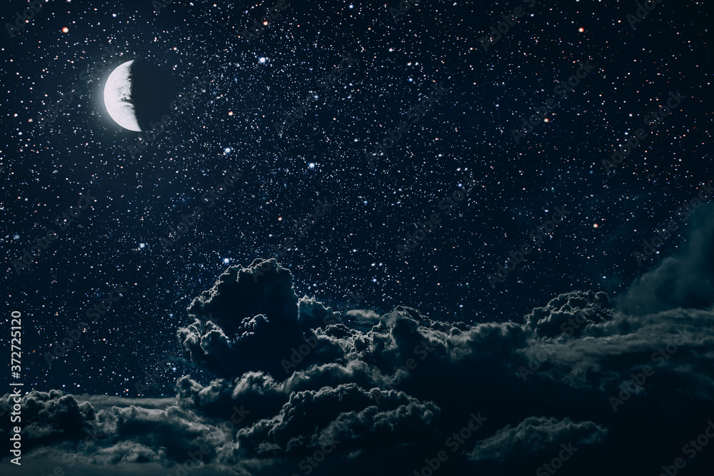 backgrounds night sky with stars and moon and clouds backgrounds night sky with stars and moon and clouds