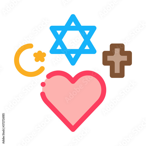 religious tolerance icon vector. religious tolerance sign. color symbol illustration