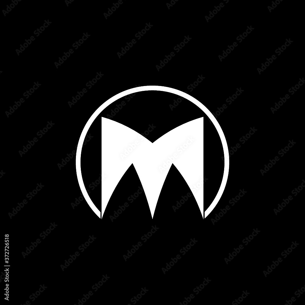 M letter logo isolated on dark background