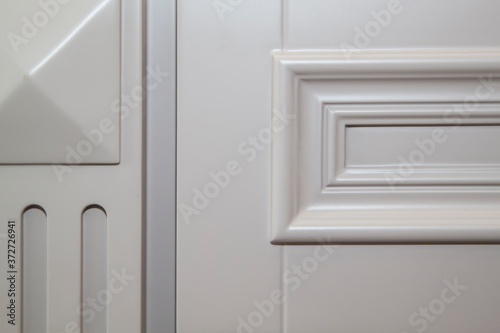 close-up view of sample of decorative element of kitchen door