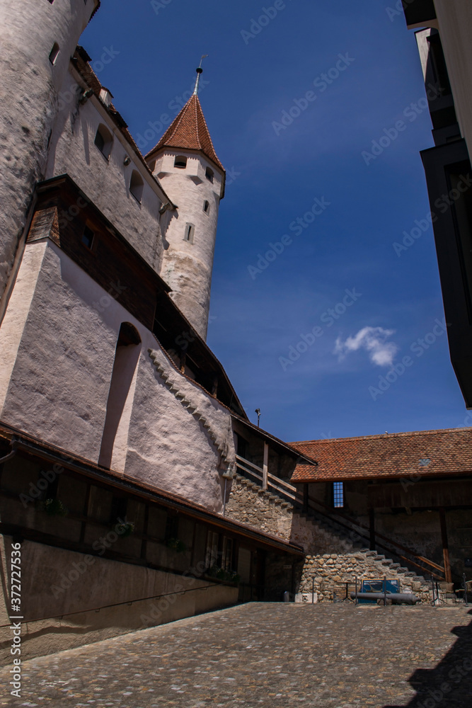 Switzerland - medieval castle over the city of Thun