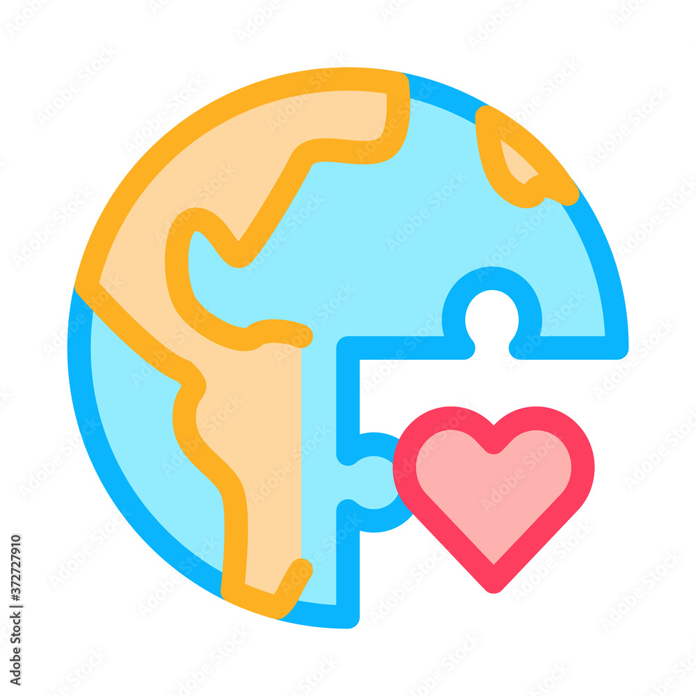 tolerance piece of world icon vector. tolerance piece of world sign. color symbol illustration tolerance piece of world icon vector. tolerance piece of world sign. color symbol illustration