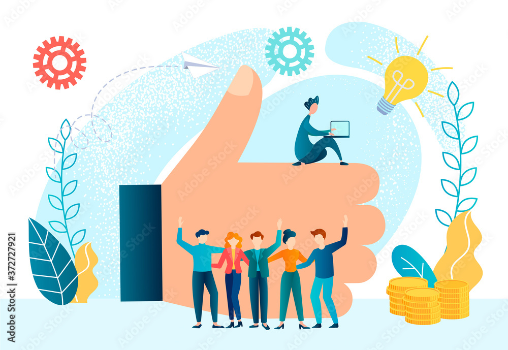 Concept of a successful startup, teamwork, income growth Concept of a successful startup, teamwork, income growth
