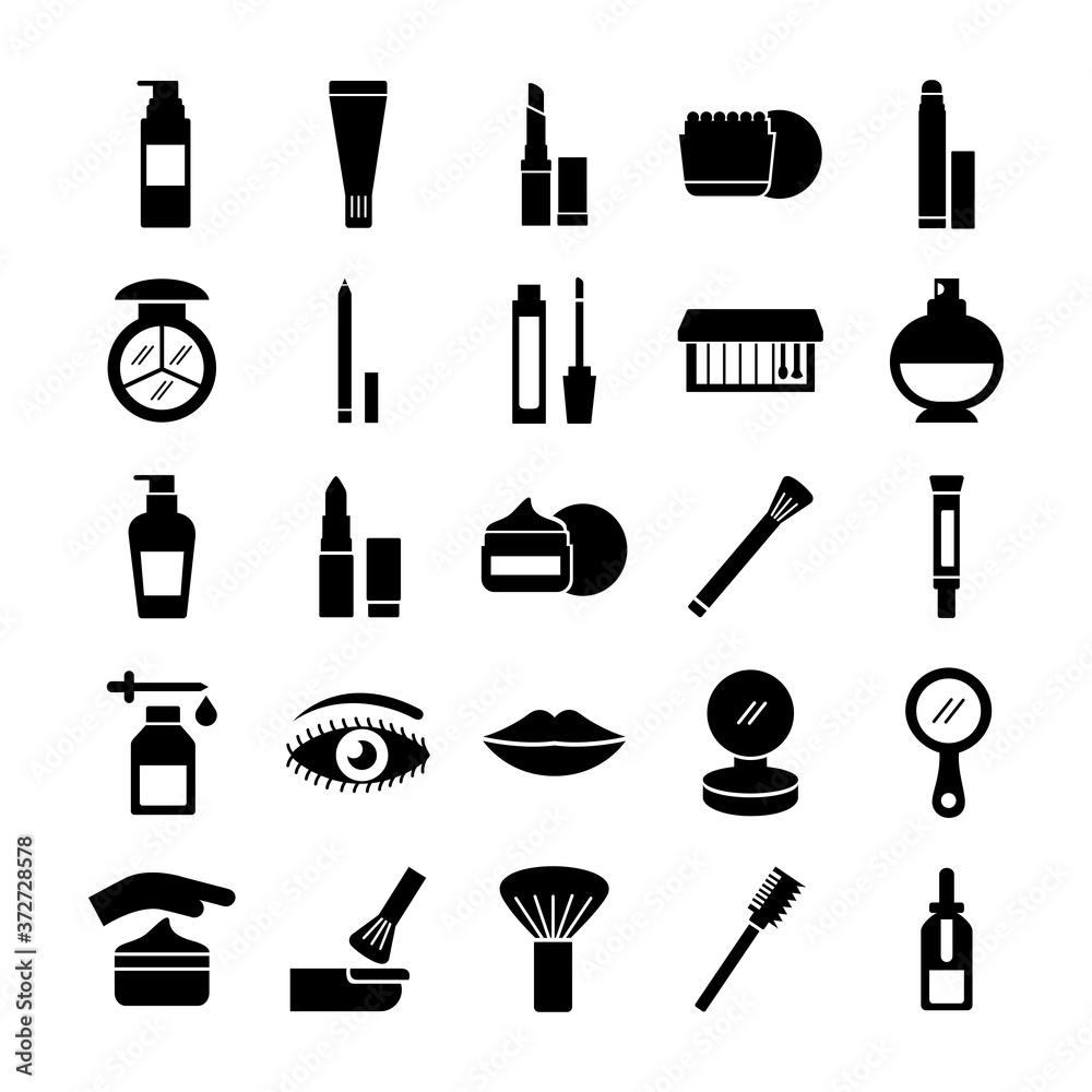 bundle of twenty five make up cosmetics set icons bundle of twenty five make up cosmetics set icons