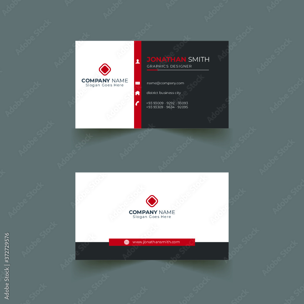 Double-sided creative business card template.Modern business card template. Flat design vector abstract creative - Vector Double-sided creative business card template.Modern business card template. Flat design vector abstract creative - Vector