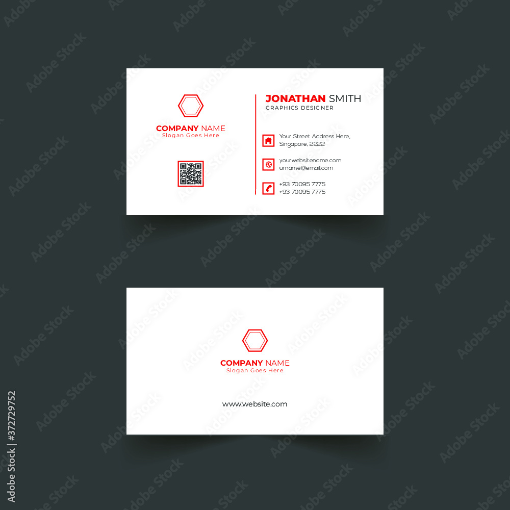 Double-sided creative business card template.Modern business card template. Flat design vector abstract creative - Vector