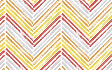 Papier peint photo Chevron patrons Zigzag chevron pinceau encre abstraite  © SunwArt