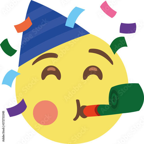 Vector illustration of emoji party concept