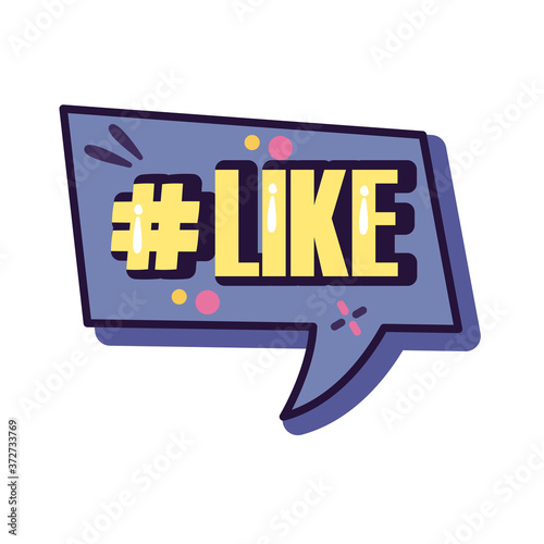 slang speech bubble with like word line and fill style