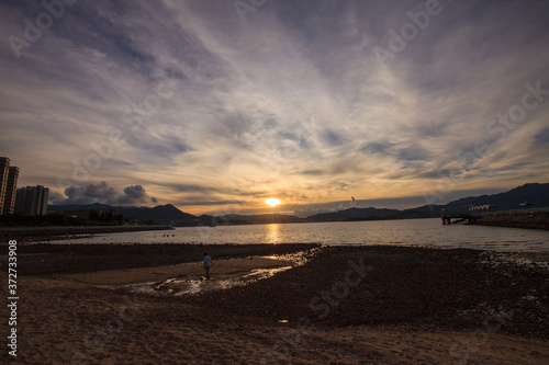 sunset on the beach