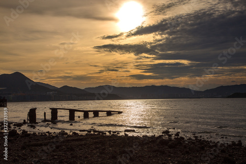 sunset over the sea