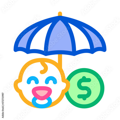 baby health insurance icon vector. baby health insurance sign. color symbol illustration