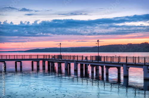 A pier on the Volga River in the city of Plyos