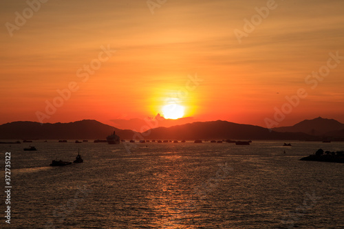 sunset on the sea