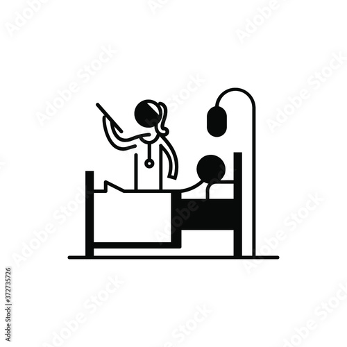 Patient and Sick icon set. Hospital Clinic Medical Healthcare Doctor Nurse Icon Symbol.
