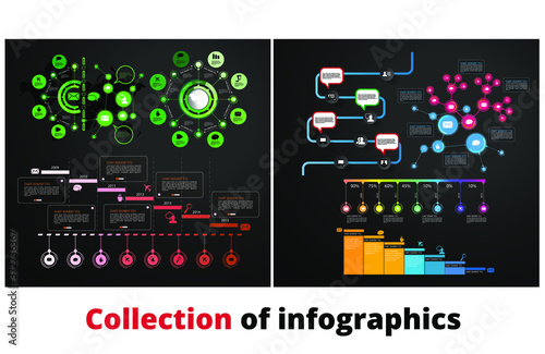 Template for diagram, graph and chart presentation. Vector business concept photo