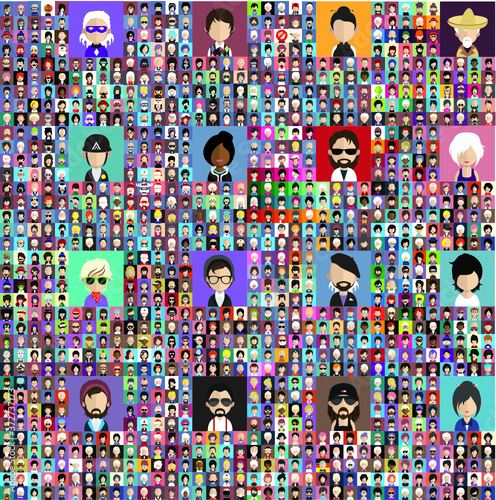 People avatars, Vector women, men avatar