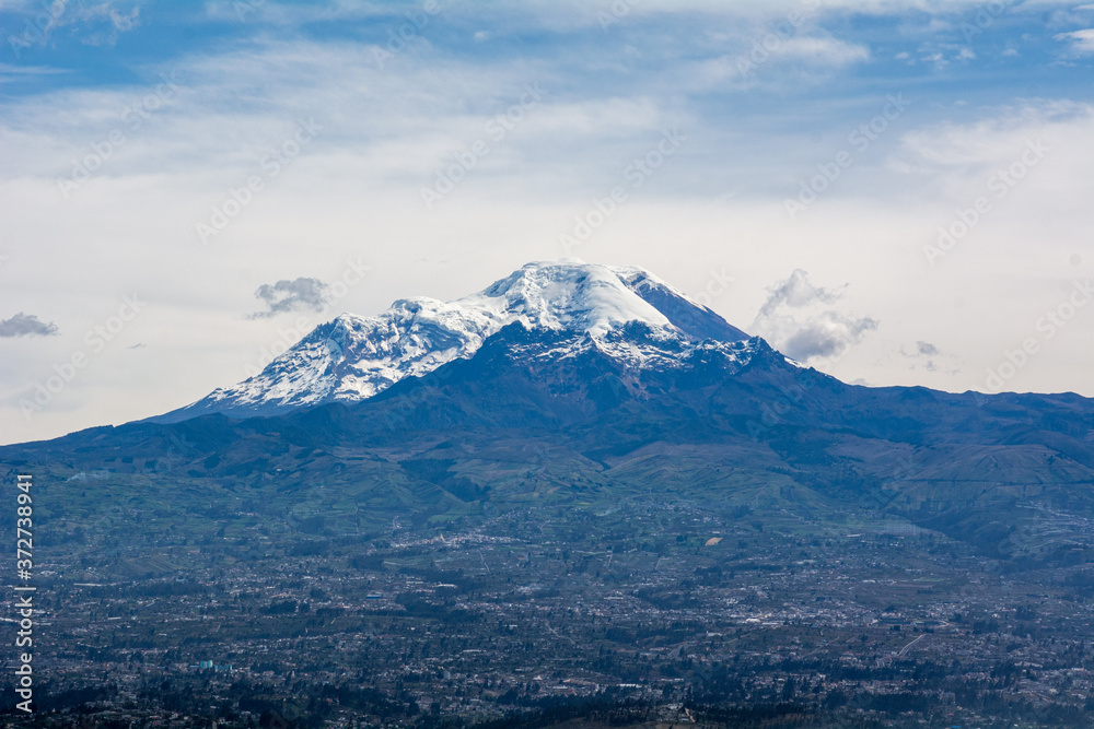 Chimborazo volcano the closest point to the sun, the highest mountain from the center of the earth located in Ecuador
