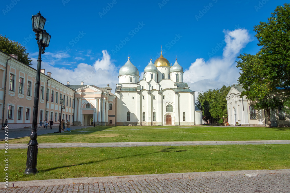 St. Sophia Cathedral in Novgorod Kremlin, Veliky Novgorod, Russia. Monument of architecture, landmark