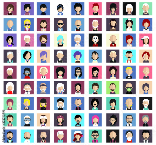 People avatars, Vector women, men avatar