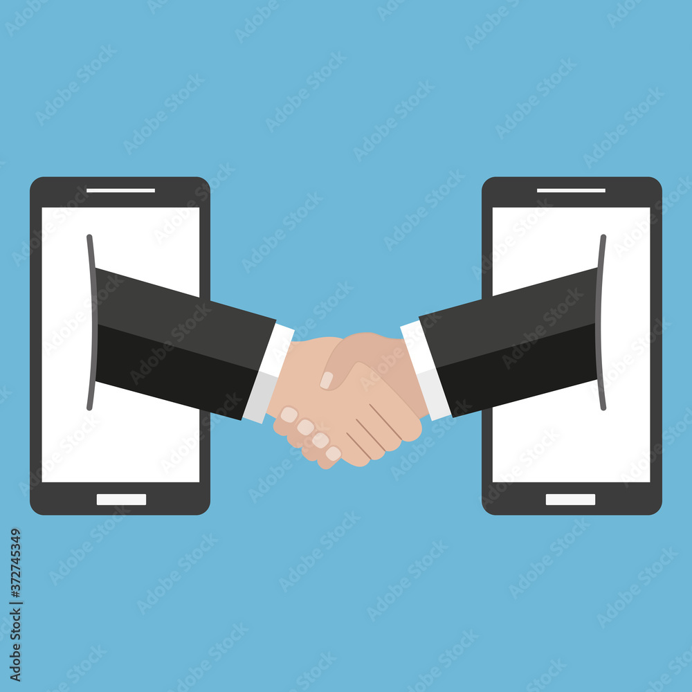 Handshake. business partnership illustration, mobile business concept. Handshake. business partnership illustration, mobile business concept.