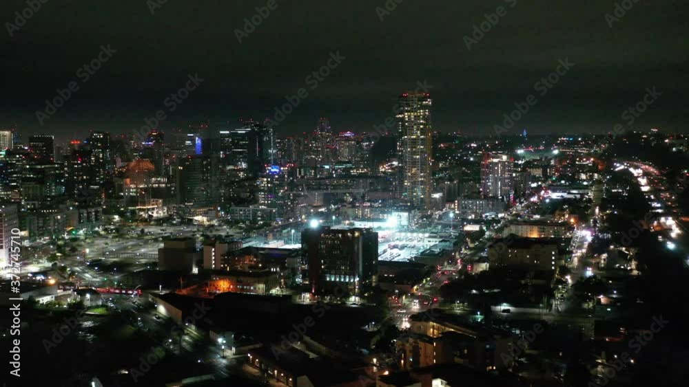 San Diego California Sunset Cliffs La Jolla Ocean Sunset Partly Cloudy City Skyline Night Aerial 4K San Diego California Sunset Cliffs La Jolla Ocean Sunset Partly Cloudy City Skyline Night Aerial 4K