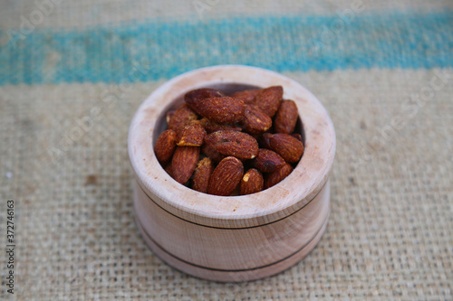 fresh almond nuts nuts A close up image