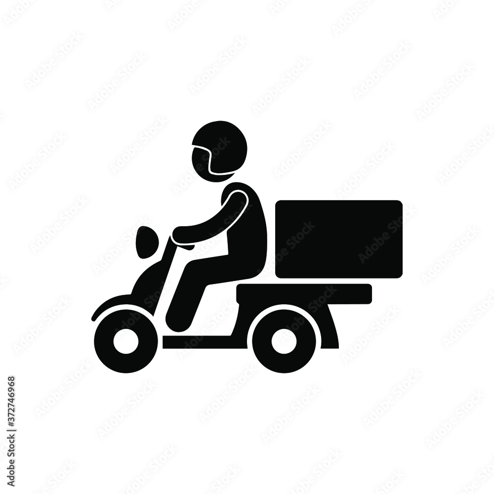 Fototapeta premium Shipping fast delivery motorcycle and truck icon. Courier vector collection.