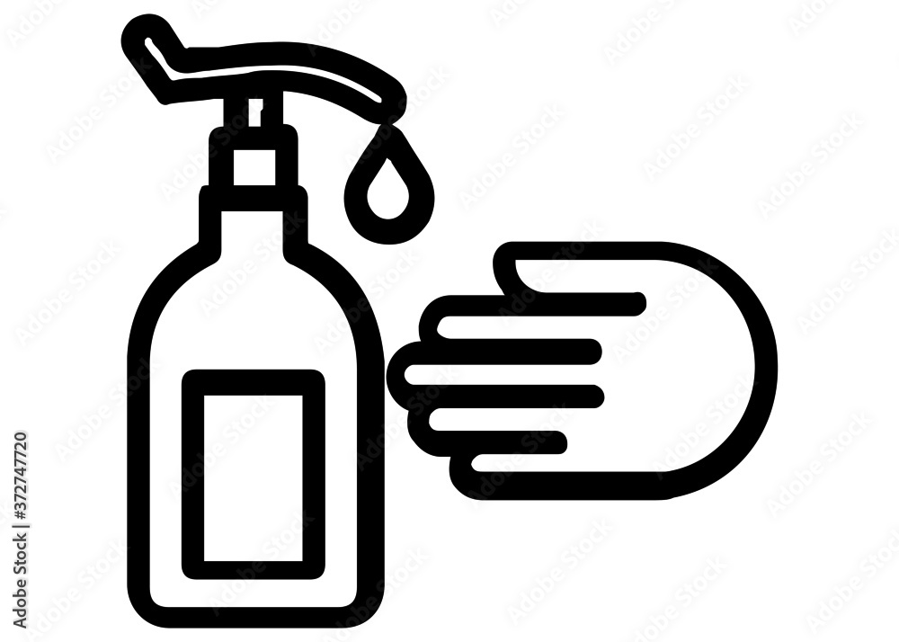 Hand wash in sanitiser vector illustration design isolated on white background, symbol for your web site design, icon logo, app, UI.
Hand wash in sanitiser vector illustration design isolated on white background, symbol for your web site design, icon logo, app, UI.