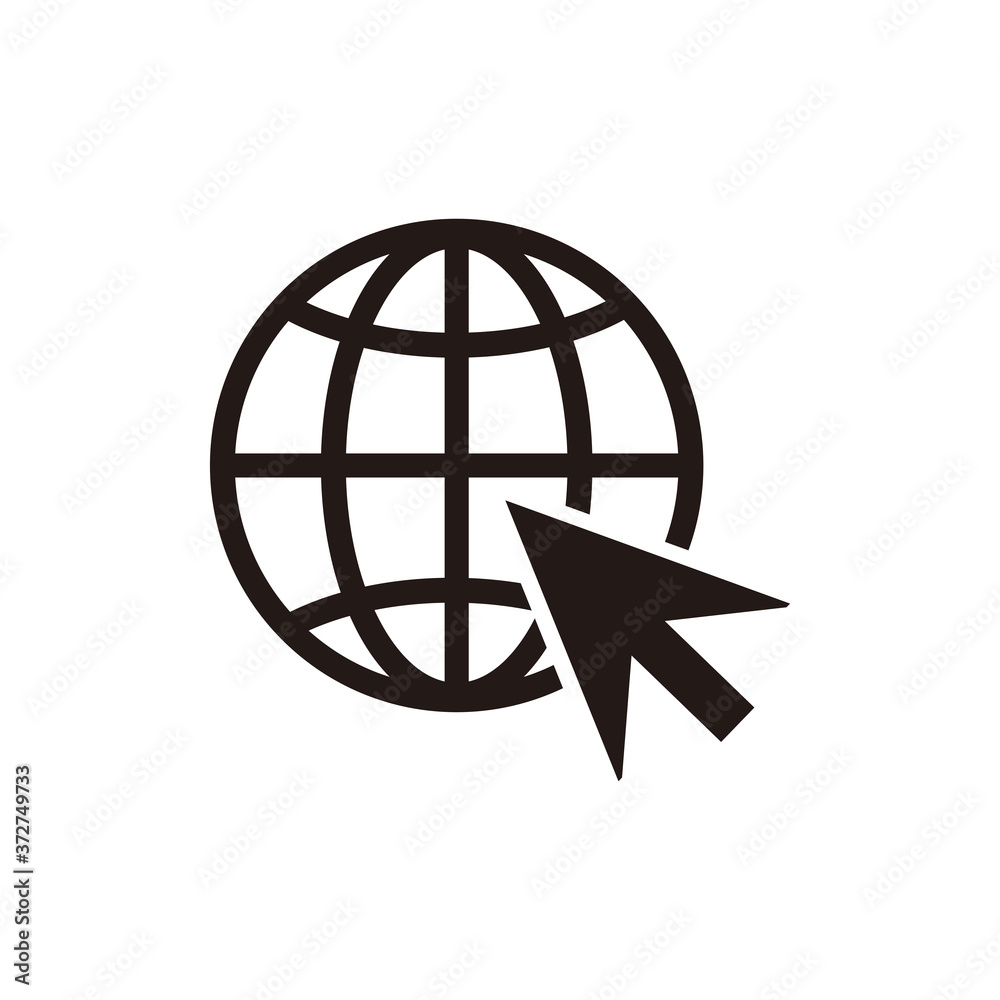 Globe go to web icon. Vector design. symbol for web site Computer and mobile vector. Globe go to web icon. Vector design. symbol for web site Computer and mobile vector.